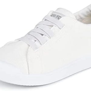 JENN ARDOR Womens Slip On Sneakers Low High Sneakers Uplaced Canvas Flats Strolling Sneakers