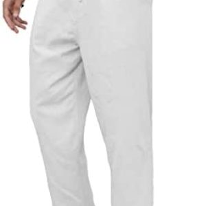 COOFANDY Men’s Casual Linen Pants Elastic Waist Drawstring Beach Yoga Trousers Lightweight Straight Leg Pants with Pockets