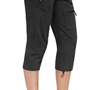 Women’s Hiking Cargo Pants Lightweight Water Resistant Capris Outdoor Fishing Pants UPF 50 Zipper Pockets