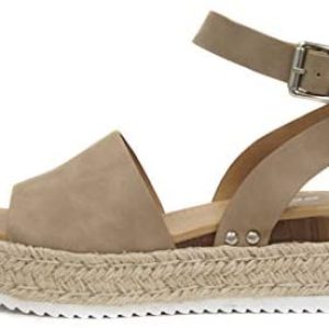Soda Subject Open Toe Buckle Ankle Strap Espadrilles Flatform Wedge Informal Sandal