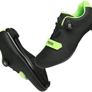 Mens Womens Road Bike Cycling Shoes Compatible with SPD Cleats Indoor Riding Bikes Peloton Shoes with Rotating Buckle for Men Women Outoor Lock Pedal Racing Bicycle Shoe 5-12