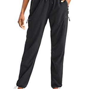SANTINY Women’s Hiking Cargo Pants Lightweight Quick Dry Outdoor Capris for Women Camping Athletic UPF 50 Zipper Pockets