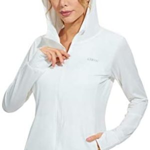 Libin Women’s Full Zip UPF 50+ Sun Protection Hoodie Jacket Long Sleeve Sun Shirt Hiking Outdoor Performance with Pockets