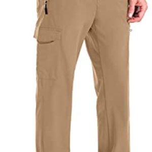clothin Men’s Elastic-Waist Travel Pant Stretchy Lightweight Cargo Pant Quick Dry Breathable