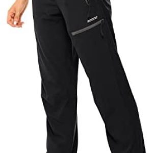 MOCOLY Women’s Cargo Hiking Pants Elastic Waist Quick Dry Lightweight Outdoor Water Resistant UPF 50+ Long Pants Zipper