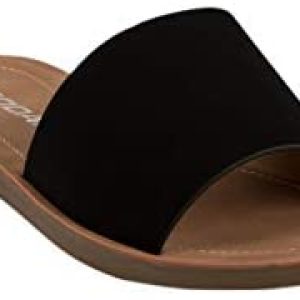 Soda Shoes Efron-S Women Flip Flops Basic Plain Slippers Slip On Sandals Slides Casual Peep Toe Beach
