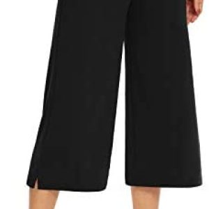 DIBAOLONG Womens Capri Pants Free Yoga Pants Broad Leg Drawstring Cozy Lounge Pajama Capris Sweatpants with Pockets