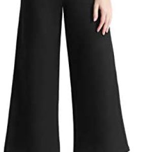 Tsful High Waist Wide Leg Pants for Women Business Casual Crop Dress Pants Stretch Pull On Office Capris Work Trousers