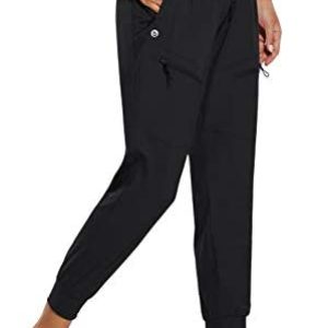 BALEAF Women’s Lightweight Jogger Hiking Pants with Zipper Pockets High Waist Quick Dry