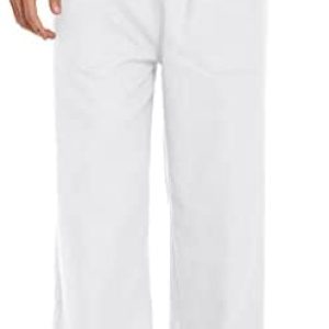 COOFANDY Mens Linen Loose Casual Lightweight Elastic Waist Yoga Beach Pants
