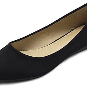Ollio Girls’s Ballet Consolation Mild Fake Suede Multi Colour Shoe Flat