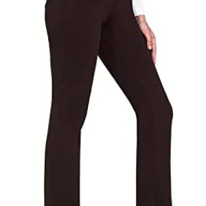 Lyilepu Ladies’s Bootcut Yoga Costume Pants Pull-On Stretch Work Enterprise Informal Slacks Petite Common Trousers with Pockets