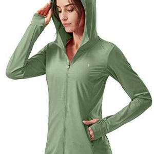 Soothfeel Women’s UPF 50+ Sun Protection Hoodie Jacket Lightweight Long Sleeve Sun Shirt for Women with Pocket Hiking Outdoor