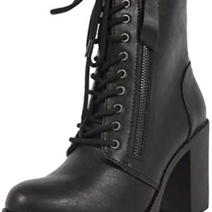 Soda Malia Boots Women’s Brown Low Faux Leather Chunky Heel Ankle Booties