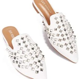 Cape Robbin Enny Flat Sandals Slides for Ladies, Womens Mules Slip On Sneakers