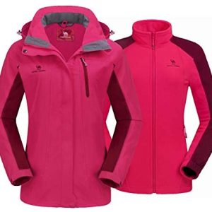 CAMEL CROWN Women’s Ski Jacket Waterproof 3 in 1 Winter Jacket Windproof Warm Fleece Hooded Snowboard Mountain Snow Coat