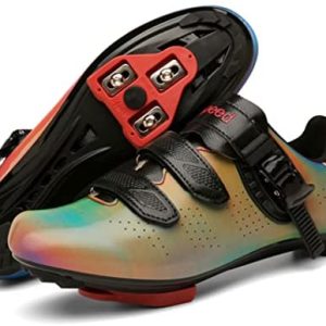 Mens Women Cycling Shoes,Indoor Bike Shoes with Look Delta,Outdoor Mountain Road Bike Lock Pedal Bike Shoes