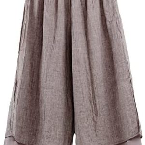 LaovanIn Girls’s Vast Leg Capri Pants Cotton Cropped Palazzo Trousers Culottes