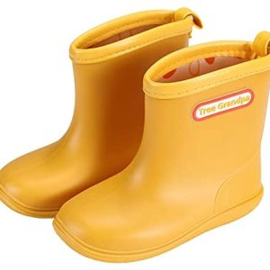 Tree Grandpa Toddler Rain Boots Baby Kids Easy-on Rain shoes Children Waterproof Shoes for Boys Girls(1-6 Years)