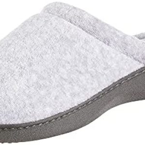 isotoner Women’s Terry Slip on Clog Slipper with Memory Foam for Indoor/Outdoor Comfort