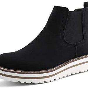 JABASIC Womens Chelsea Elastic Ankle Boots Waterproof Flat Boots