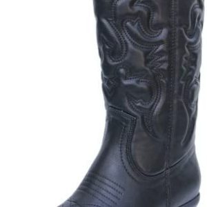 Soda Girls’s Crimson Reno Western Cowboy Pointed Toe Knee Excessive Pull On Tabs Boots