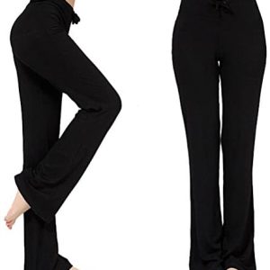 Women’s Long Modal Comfy Drawstring Trousers Loose Straight-Leg for Yoga Running Sporting