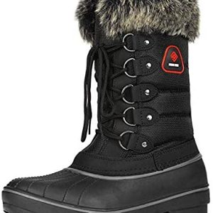 DREAM PAIRS Women’s Warm Faux Fur Lined Mid Calf Winter Snow Boots