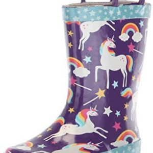 Western Chief Girls’ Waterproof Printed Rain Boot with Easy Pull on Handles