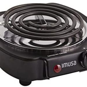 IMUSA USA GAU-80305 Electric Single Burner 1100-Watts, Black