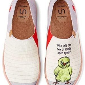UIN Women’s Slip On Sneakers Casual Loafers Knitted Art Painted Comfort Soft Walking Shoes