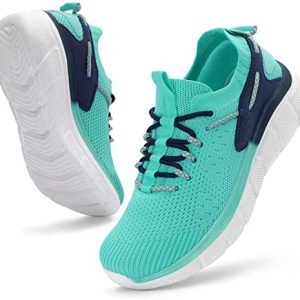 HKR Strolling Footwear for Girls Reminiscence Foam Sneakers Lace up Tennis Footwear with Arch Help