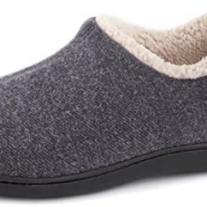 ULTRAIDEAS Women’s Cozy Memory Foam Loafer Slippers with Warm Fleece Lining, Ladies Closed Back Slippers with Rubber Sole