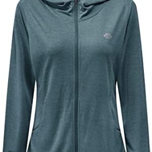 MoFiz Women’s Full Zip UPF 50+ Sun Protection Jacket Hoodie Lightweight Camo Hiking Shirt Long Sleeve Tennis UV Tops Pockets