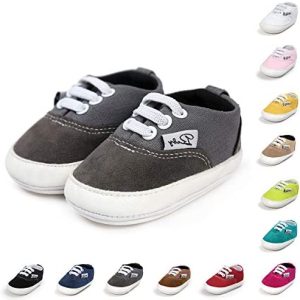 BENHERO Baby Boys Girls Canvas Toddler Sneaker Anti-Slip First Walkers Candy Shoes 0-24 Months 12 Colors