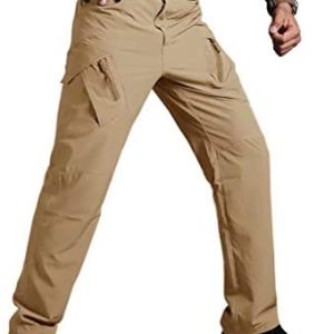 BIYLACLESEN Males’s Outside Ripstop Navy Pants Multi Pockets Light-weight Fast Dry Cargo Mountain climbing Tenting Pants