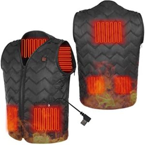 Heated Vest Womens Mens Winter Heating Vest USB Charging Electric Heated Jacket Lightweight Heating Hunting Vest for Outdoor Activities Hiking Motorcycle Camping