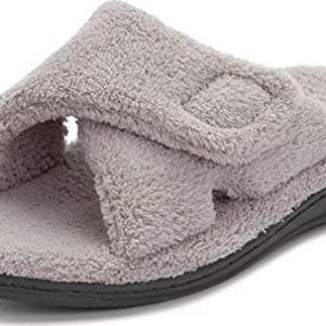Vionic Women’s Indulge Relax Slipper – Ladies Comfortable Cozy Adjustable House Slippers that include Three-Zone Comfort with Orthotic Insole Arch Support, Soft House Shoes for Ladies