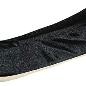 Isotoner Women’s Satin Ballerina Slippers with a Soft Tie Bow and Suede Sole