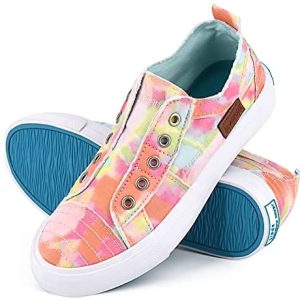 Girls Canvas Sneakers Slip On Footwear Low Tops Informal Strolling Footwear Snug