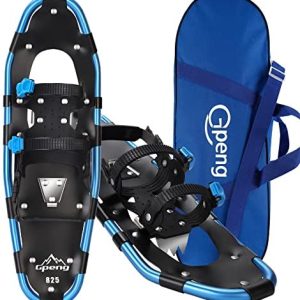 Gpeng Snowshoes for Males Ladies Youth Youngsters, Light-weight Aluminum Alloy All Terrain Snow Footwear with Adjustable Ratchet Bindings with Carrying Tote Bag ,14″/21″/ 25″/27″/ 30″