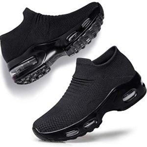 YHOON Ladies’s Strolling Footwear Slip-on – Sock Sneakers Women Nursing Work Air Cushion Mesh Informal Working Jogging Footwear