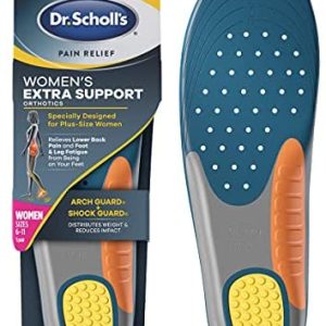 Dr. Scholl’s Insoles for Women Extra Support Pain Relief Orthotics Shoe Inserts, Designed for Plus-Size, 1 Count