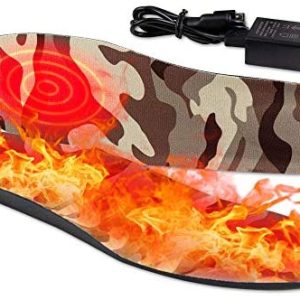 Axcuds Electric Built in Rechargeable Battery Heated Insoles with Smart Bluetooth APP Control Winter Foot Warmers for Men Women Shoes Boots Outdoor Sports Hunting Skiing Hiking Camping Size M