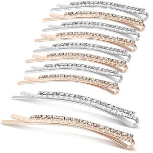 16 Pieces Rhinestone Bobby Pin Metal Hair Clips Clear Crystal Hair Pin Decorations for Lady Women Girls (Color 1)