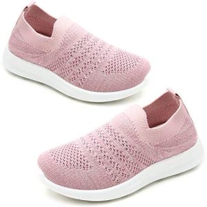 Apawwa Boys Girls Sneakers Kids Lightweight Slip On Running Shoes Pink/Blue/Navy/Black Walking Shoes Breathable Tennis Shoes for Toddler/Little Kids/Big Kids