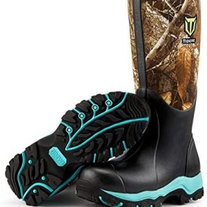 TIDEWE Hunting Boot for Women, Insulated Waterproof Durable 15″ Women’s Hunting Boot, 6mm Neoprene and Rubber Outdoor Boot Realtree Edge Camo