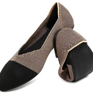 HEAWISH Girls’s Ballet Flats for Girls Pointed Toe Slip On Leopard Mesh Gown Sneakers