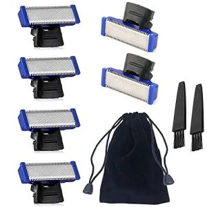 Shaver Replacement Head for Solo Electric Shaver Trimmer Head Men’s Rechargeable Full Body Hair Trimmer Blade Replacement Cutter Head (6 Piece+2 Brushes+Bag)